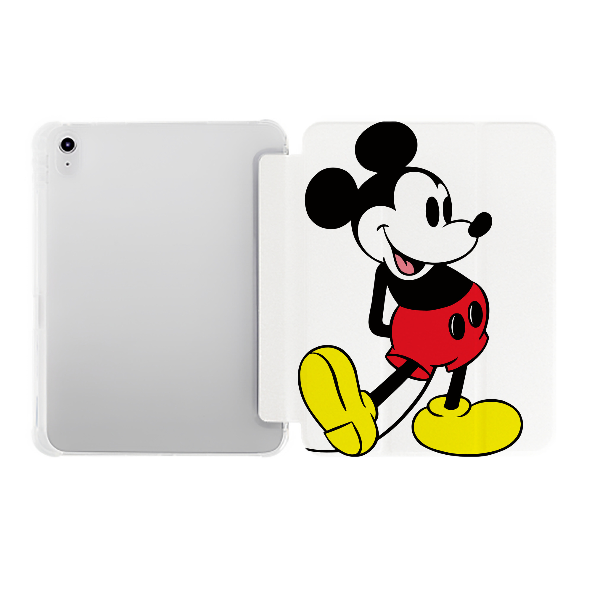 （画像用） ミッキーマウス Mickey Mouse IPad ケース ペン収納付き 三つ折りスタンド PUレザー×シリコン 対応機種9.5/10.5/10.9インチ